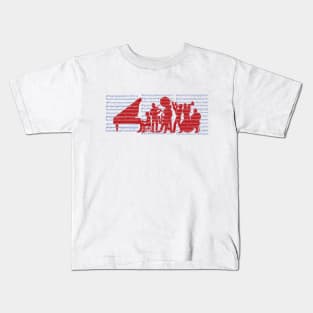Silhouette de Jazz Red White and Blue Version Kids T-Shirt